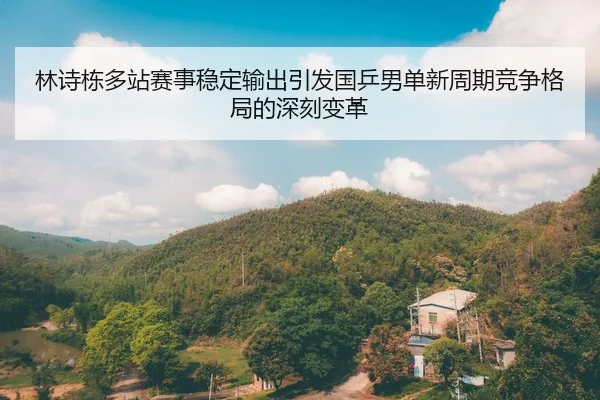 林诗栋多站赛事稳定输出引发国乒男单新周期竞争格局的深刻变革 - HTH Sports
